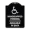 Signmission Handicapped Parking Available in Back W/ Graphic Heavy-Gauge Aluminum Sign, 24" x 18", BS-1824-23911 A-DES-BS-1824-23911 - alternate 1